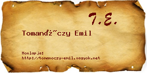 Tomanóczy Emil névjegykártya