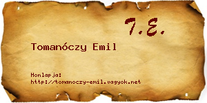 Tomanóczy Emil névjegykártya
