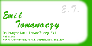 emil tomanoczy business card